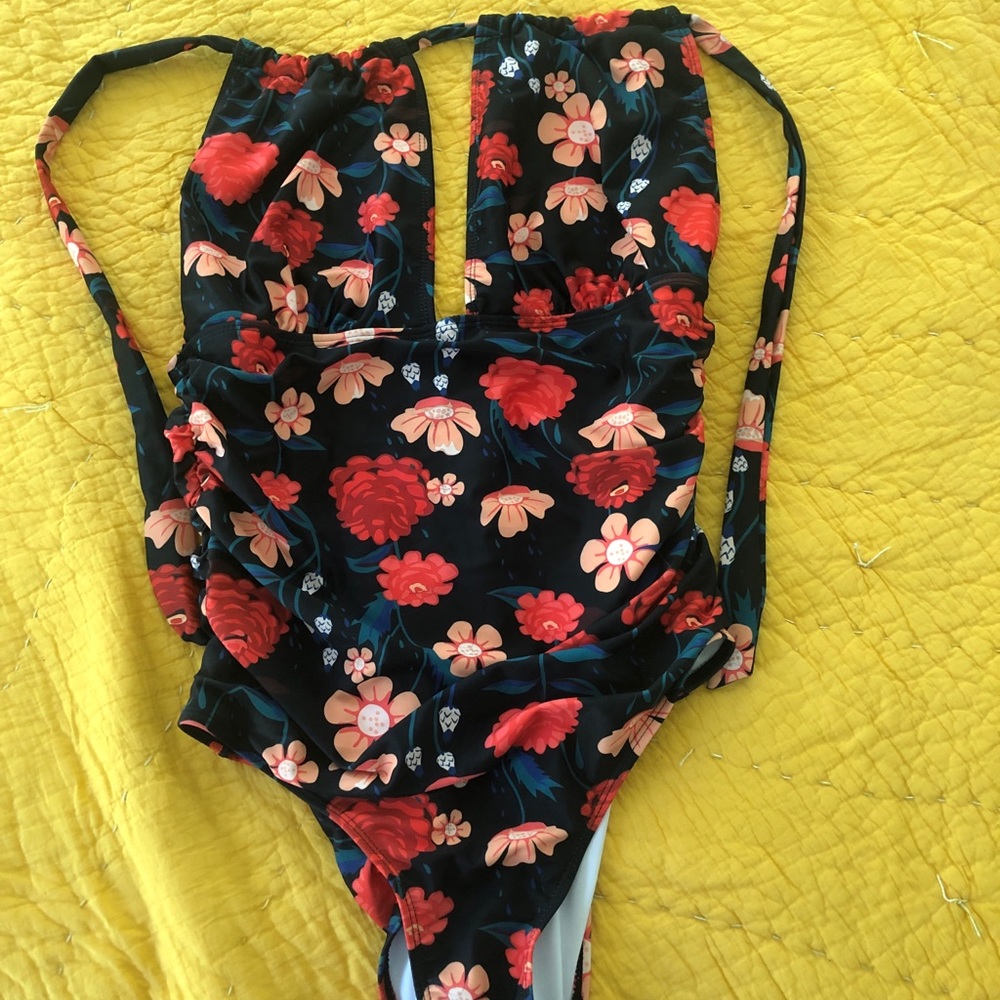 New - One Piece Halter Swimsuit Tummy Control